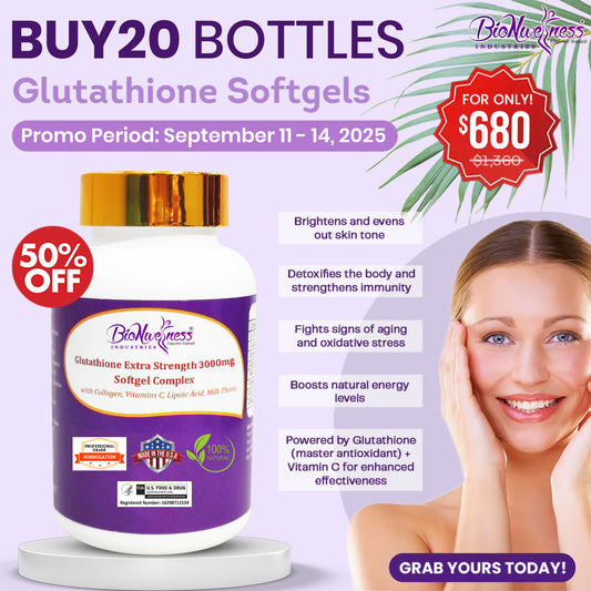 BioNwellness Industries Glutathione Softgel (BUY 20 TAKE 20)