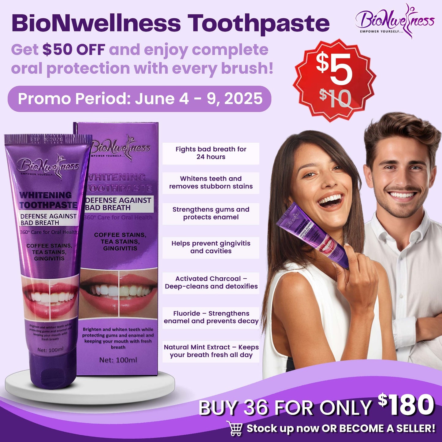 BioNwellness Toothpaste 50% OFF (BUY 36 FOR $180 ONLY)