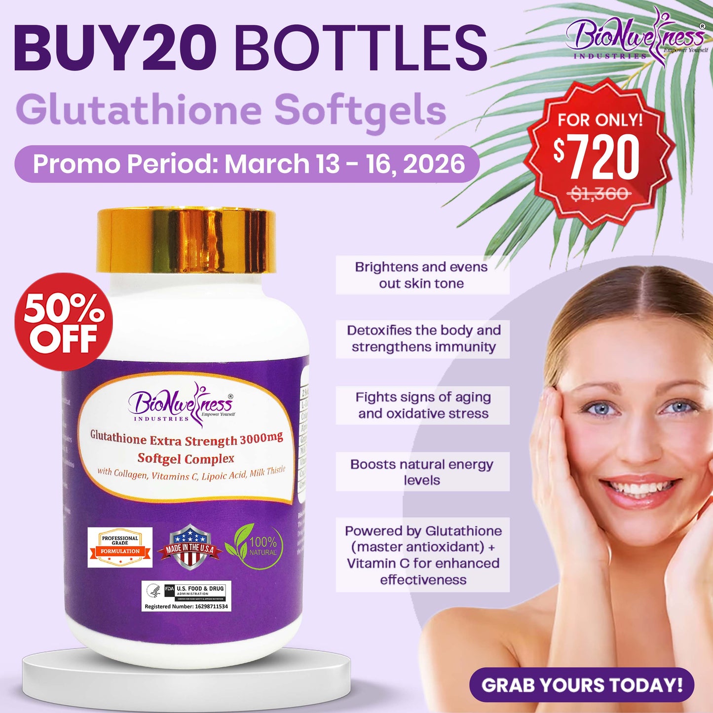 BioNwellness Industries Glutathione Softgel